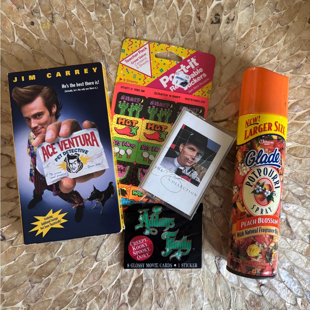 Ace Ventura VHS and 90s Collectibles Set